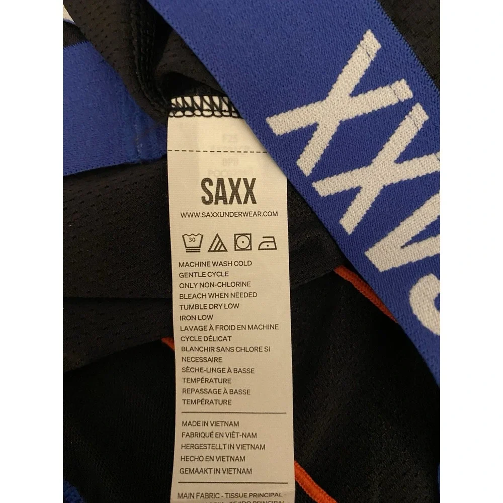 New! Saxx Men's Core Performance Mesh Blue/White Boxer Briefs Sz XXL